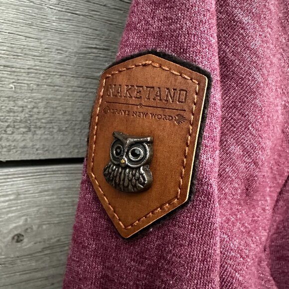 Naketano The Poets Choice Women's Maroon Full Zip Sweatshirt Jacket Size M - Picture 6 of 12